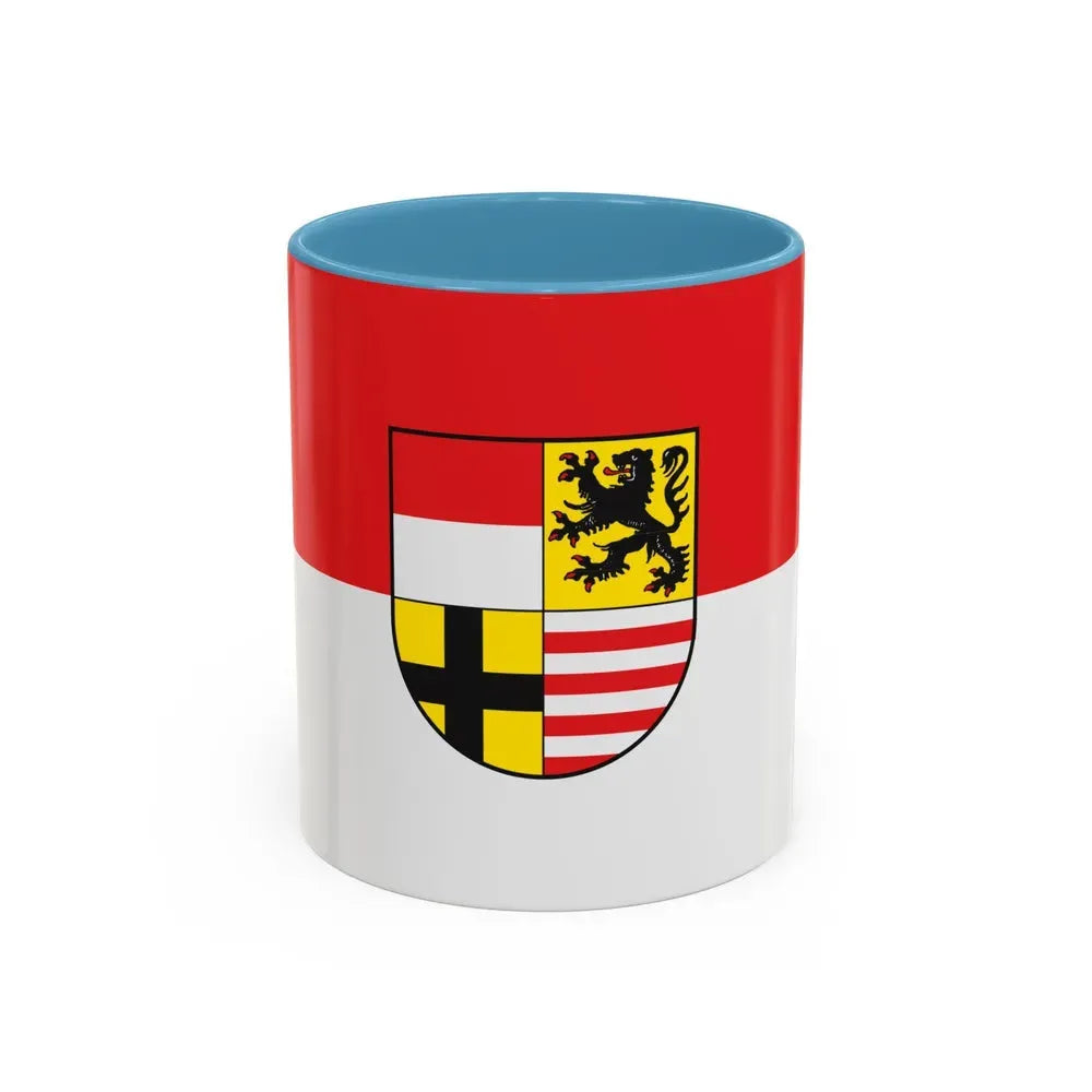 Flag of Saalekreis Germany - Accent Coffee Mug 11oz Light Blue - Go Mug Yourself