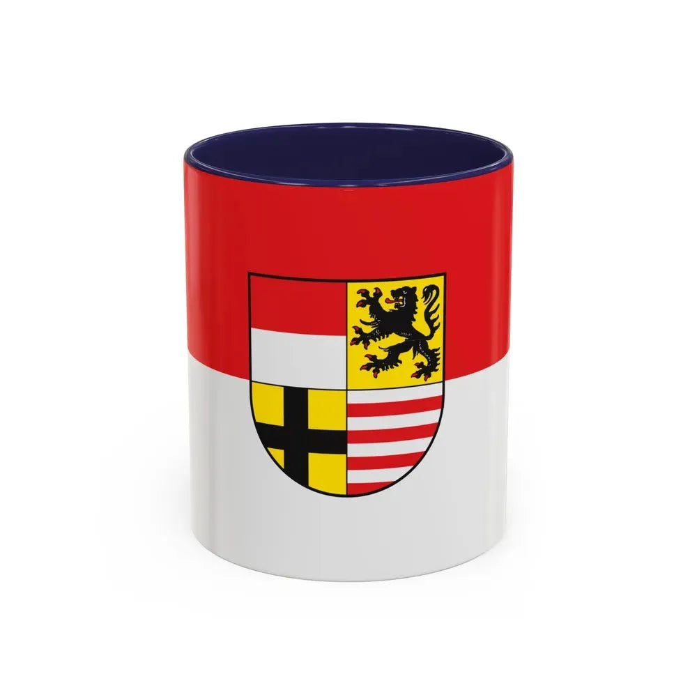 Flag of Saalekreis Germany - Accent Coffee Mug 11oz Navy - Go Mug Yourself