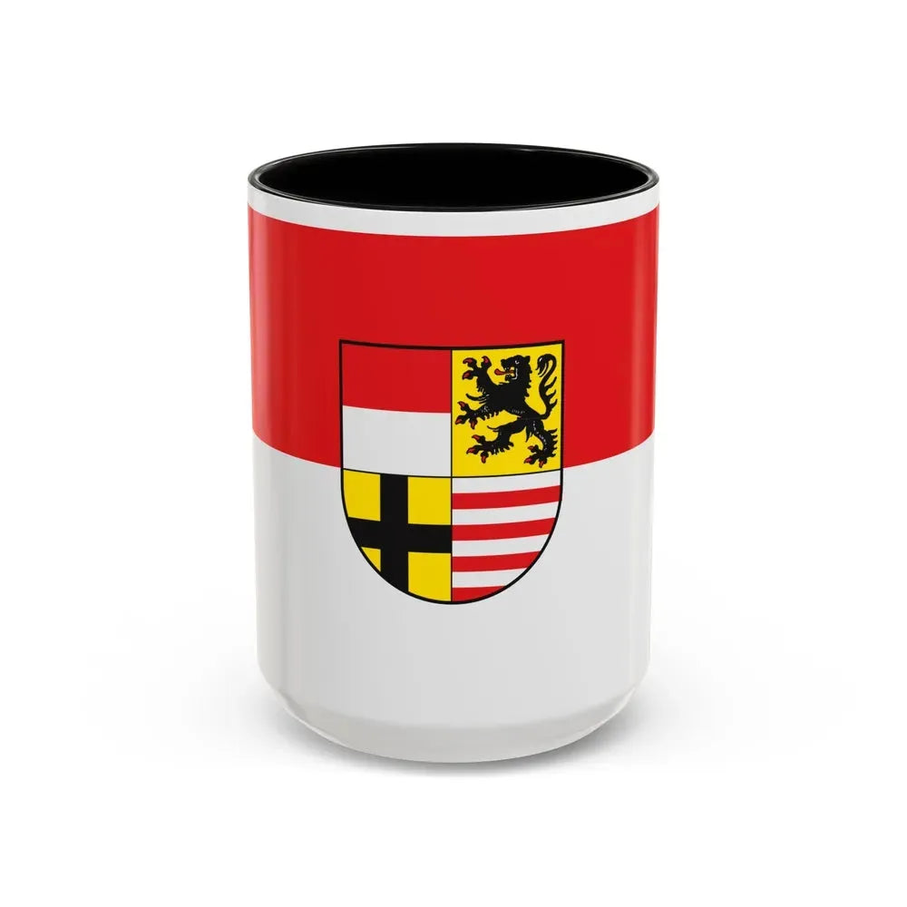 Flag of Saalekreis Germany - Accent Coffee Mug 15oz Black - Go Mug Yourself