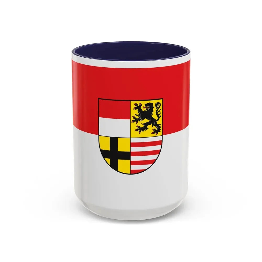 Flag of Saalekreis Germany - Accent Coffee Mug 15oz Navy - Go Mug Yourself