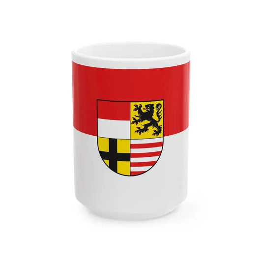 Flag of Saalekreis Germany - White Coffee Mug 15oz - Go Mug Yourself