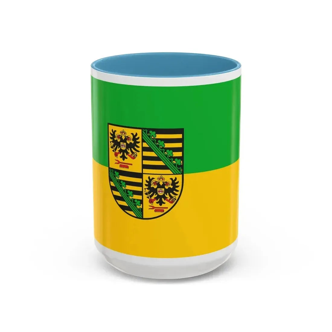 Flag of Saalfeld Rudolstadt Germany - Accent Coffee Mug 15oz Light Blue - Go Mug Yourself