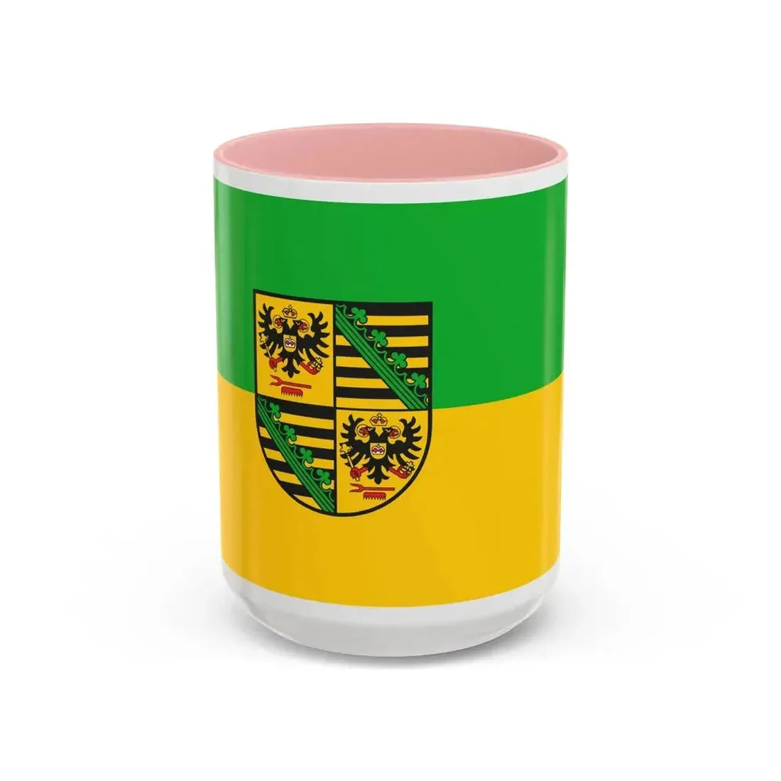 Flag of Saalfeld Rudolstadt Germany - Accent Coffee Mug 15oz Pink - Go Mug Yourself