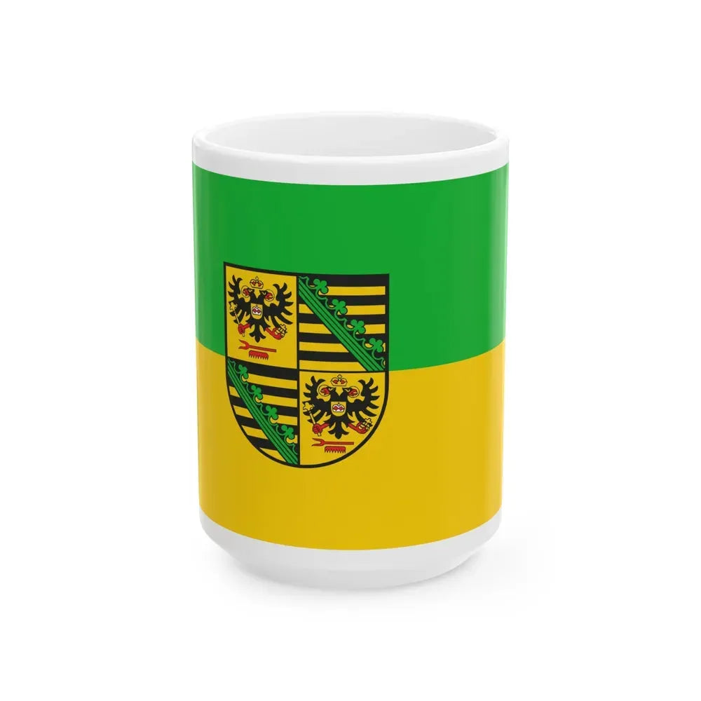 Flag of Saalfeld Rudolstadt Germany - White Coffee Mug 15oz - Go Mug Yourself