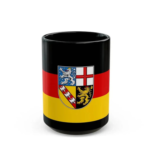 Flag of Saarland Germany - Black Coffee Mug 15oz - Go Mug Yourself