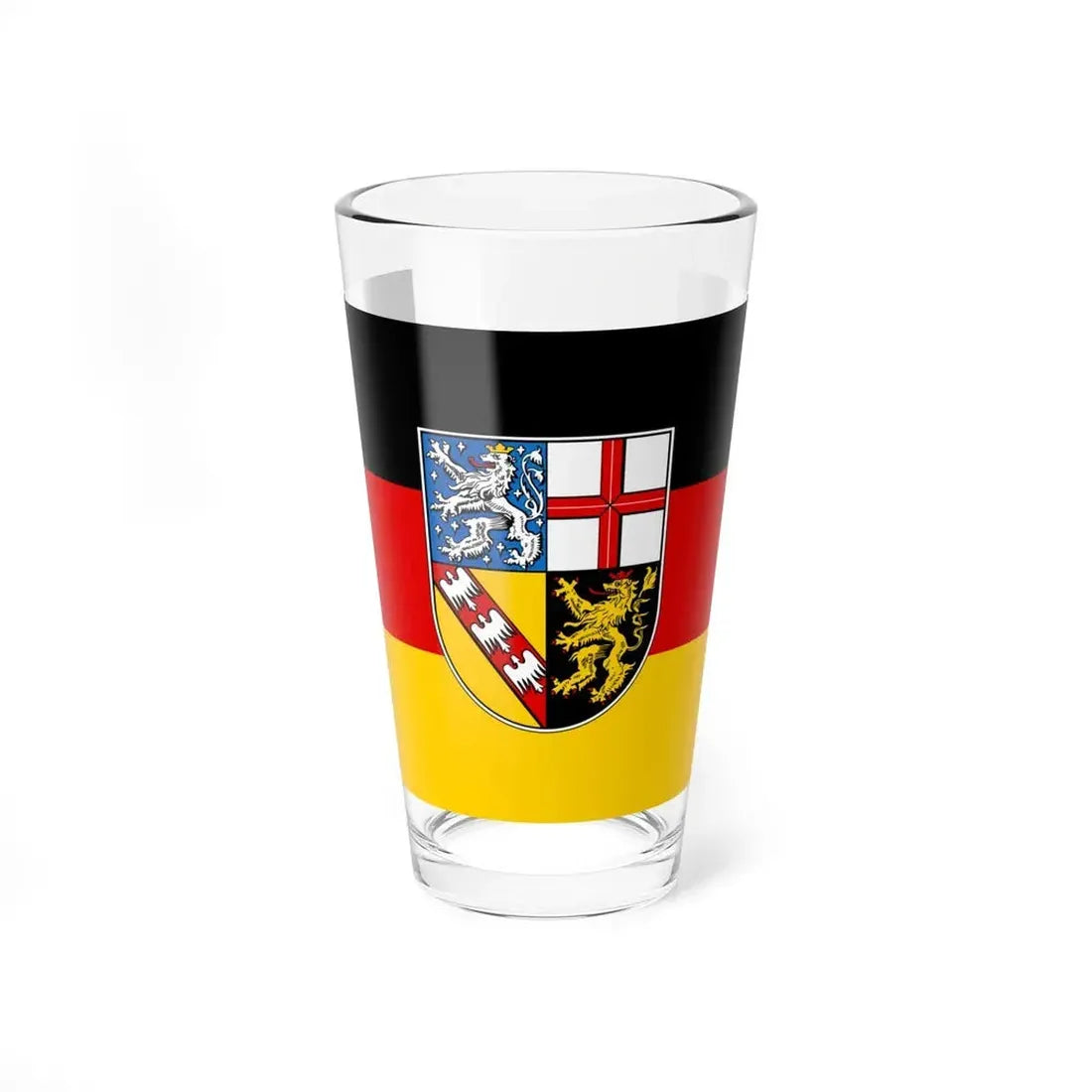 Flag of Saarland Germany - Pint Glass 16oz 16oz - Go Mug Yourself