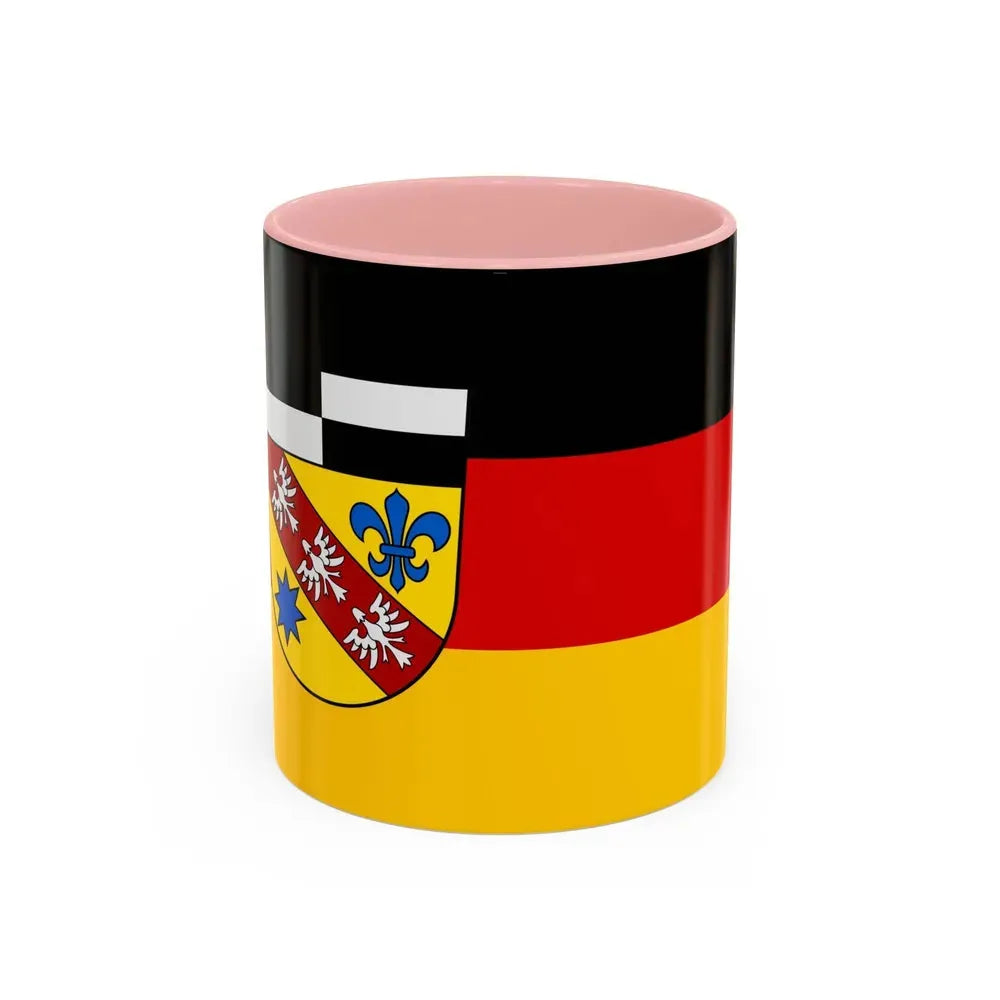 Flag of Saarlouis Germany - Accent Coffee Mug 11oz Pink - Go Mug Yourself