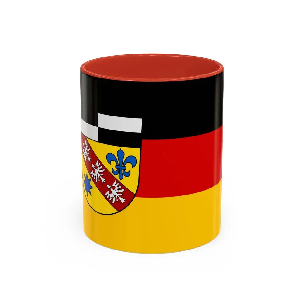 Flag of Saarlouis Germany - Accent Coffee Mug 11oz Red - Go Mug Yourself