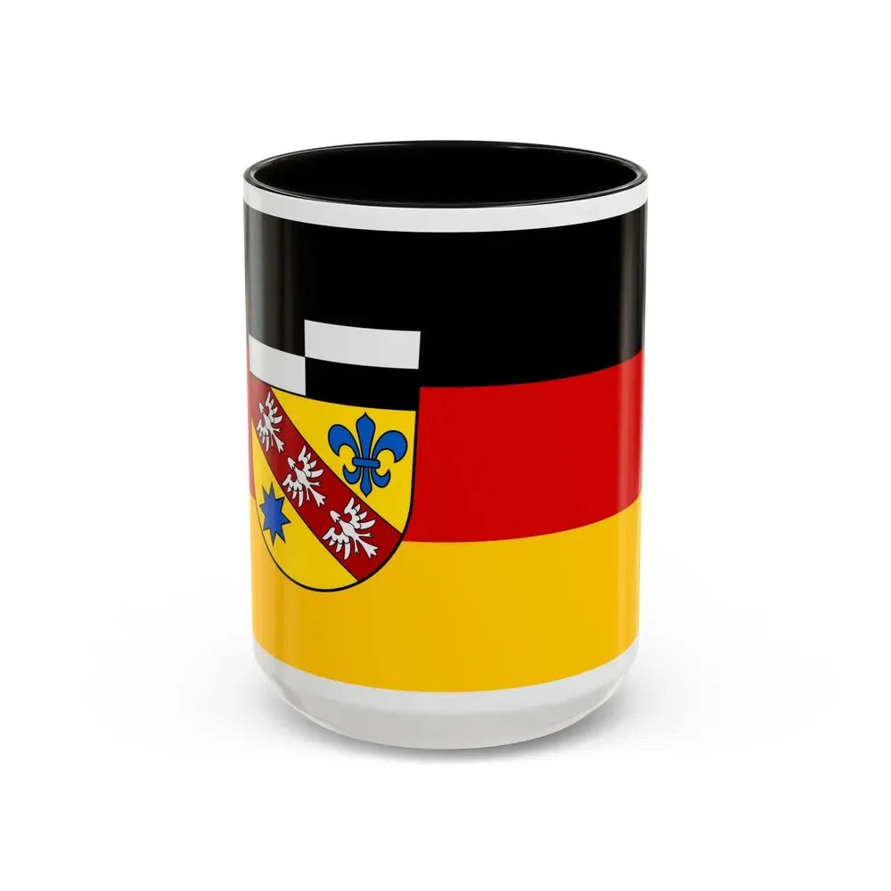 Flag of Saarlouis Germany - Accent Coffee Mug 15oz Black - Go Mug Yourself