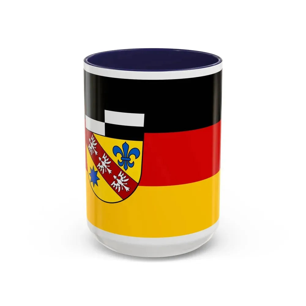 Flag of Saarlouis Germany - Accent Coffee Mug 15oz Navy - Go Mug Yourself