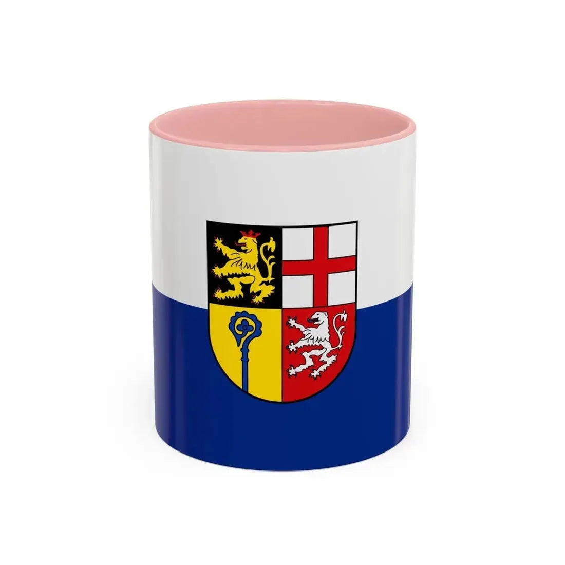 Flag of Saarpfalz Kreis Germany - Accent Coffee Mug 11oz Pink - Go Mug Yourself