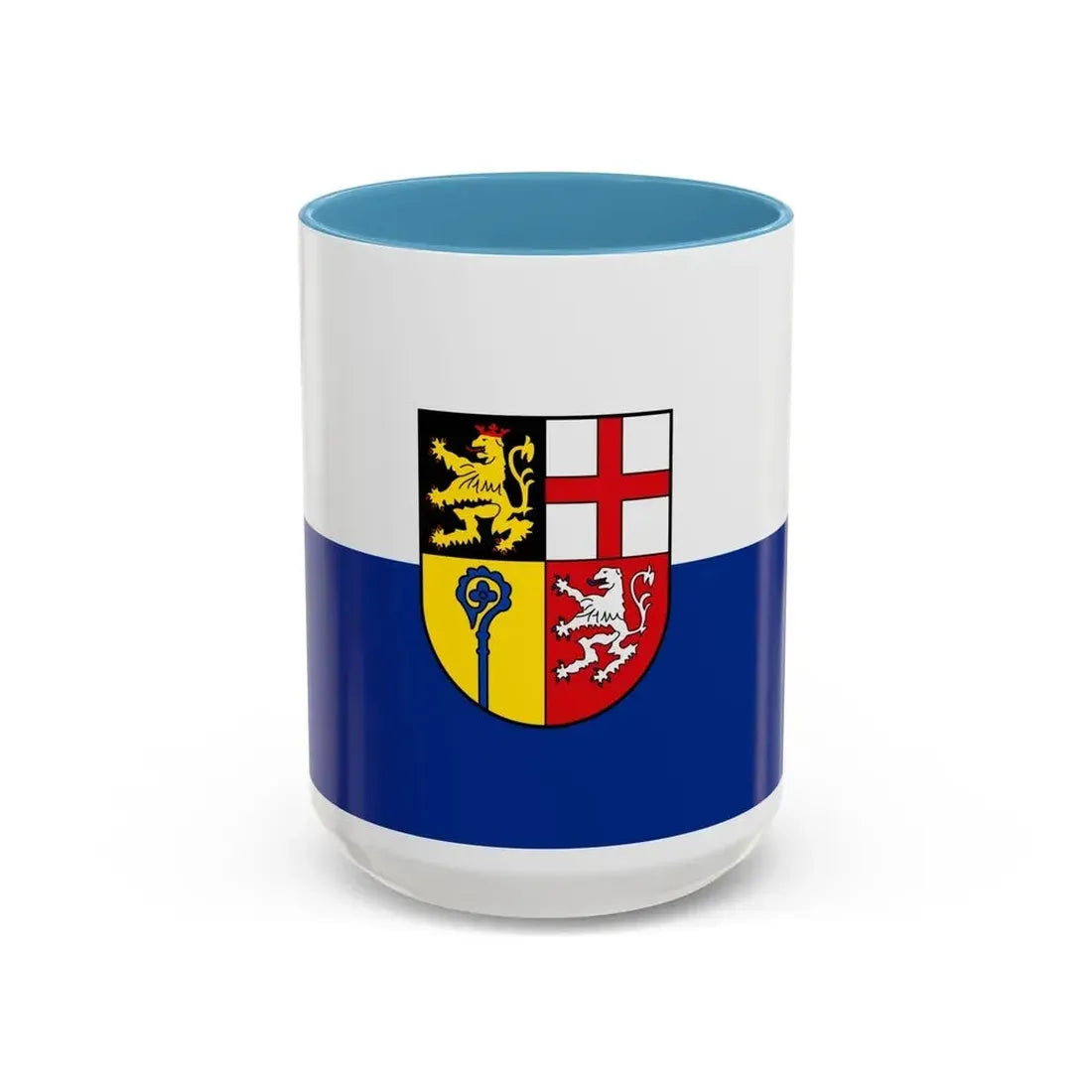Flag of Saarpfalz Kreis Germany - Accent Coffee Mug 15oz Light Blue - Go Mug Yourself