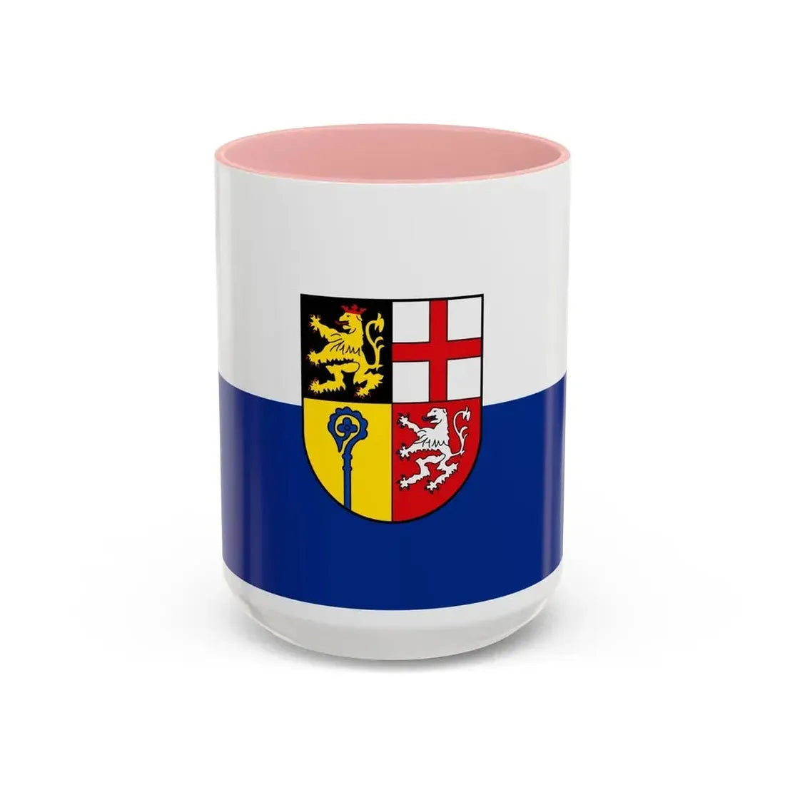Flag of Saarpfalz Kreis Germany - Accent Coffee Mug 15oz Pink - Go Mug Yourself