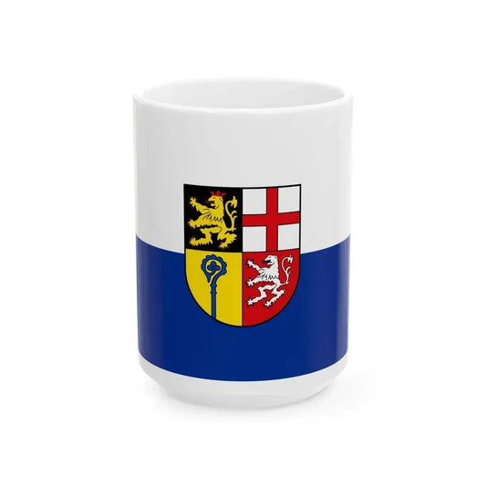Flag of Saarpfalz Kreis Germany - White Coffee Mug 15oz - Go Mug Yourself