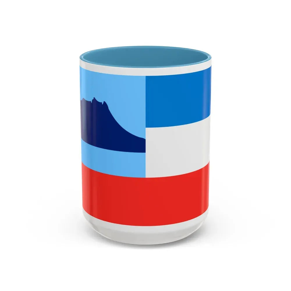 Flag of Sabah Malaysia - Accent Coffee Mug 15oz Light Blue - Go Mug Yourself