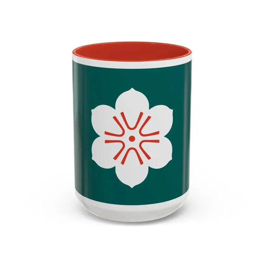 Flag of Saga Prefecture Japan - Accent Coffee Mug 15oz Red - Go Mug Yourself