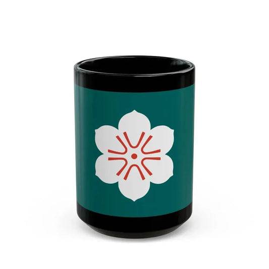 Flag of Saga Prefecture Japan - Black Coffee Mug 15oz - Go Mug Yourself
