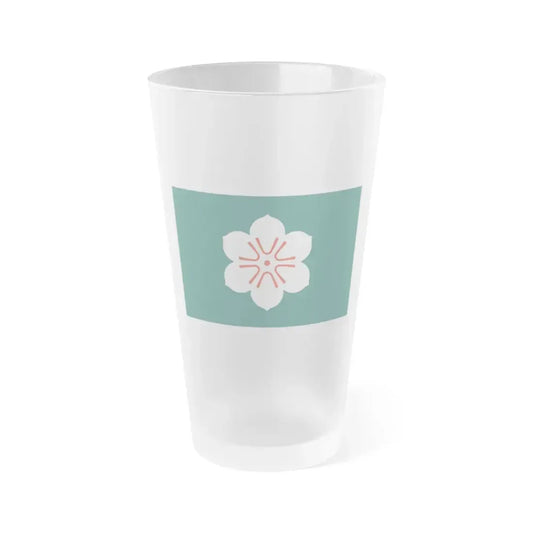 Flag of Saga Prefecture Japan - Frosted Pint Glass 16oz 16oz Frosted - Go Mug Yourself