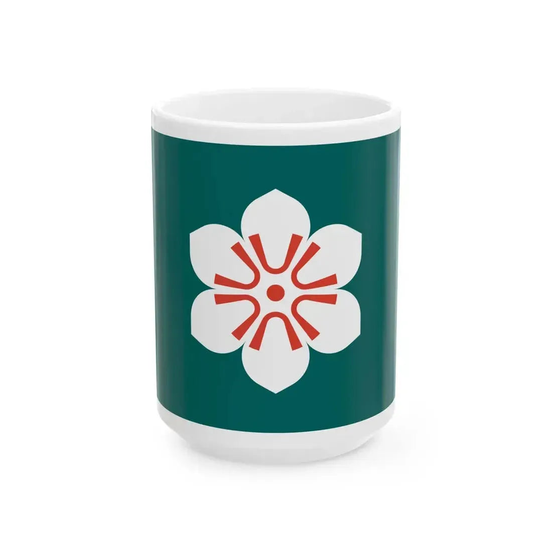 Flag of Saga Prefecture (Japan) White Coffee Mug 15oz - Go Mug Yourself