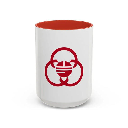 Flag of Sagamihara Kanagawa Japan - Accent Coffee Mug 15oz Red - Go Mug Yourself