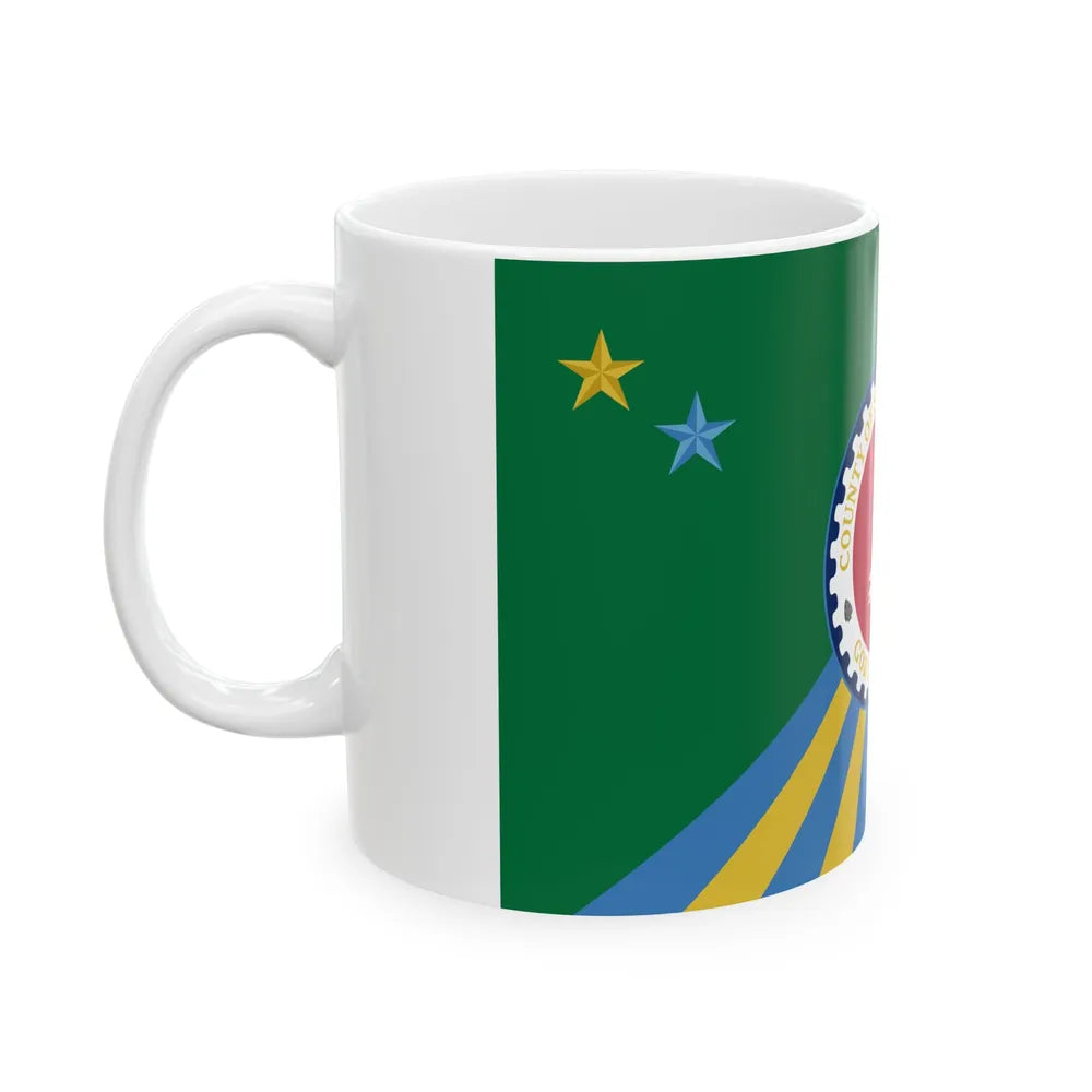 Flag of Saginaw County Michigan (United States) White Coffee Mug - Go Mug Yourself