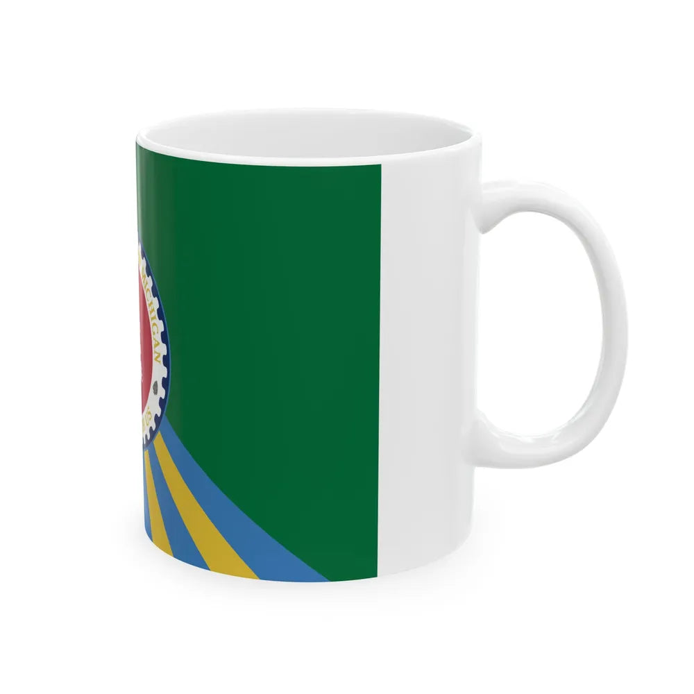 Flag of Saginaw County Michigan (United States) White Coffee Mug - Go Mug Yourself
