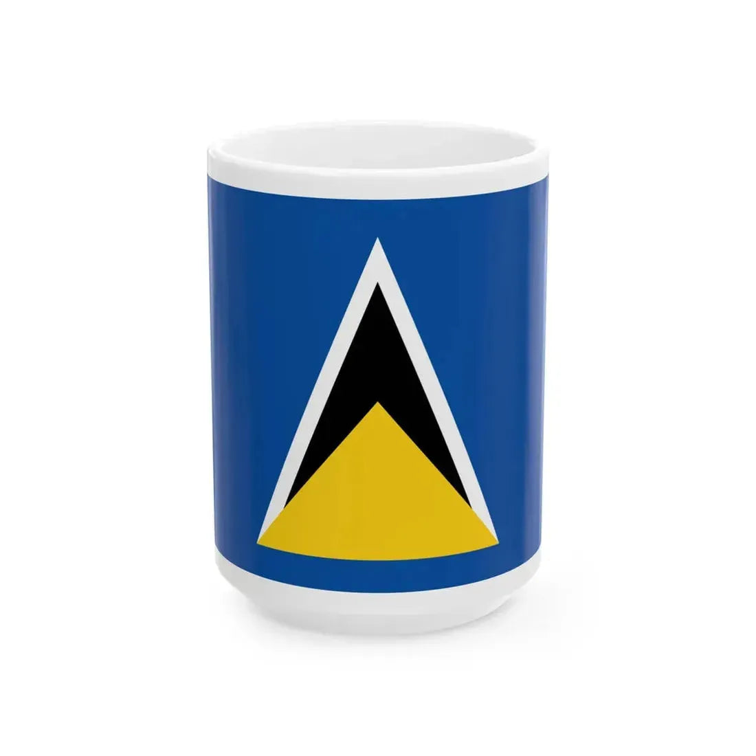 Flag of Saint Lucia 1979-2002 (Saint Lucia) White Coffee Mug 15oz - Go Mug Yourself
