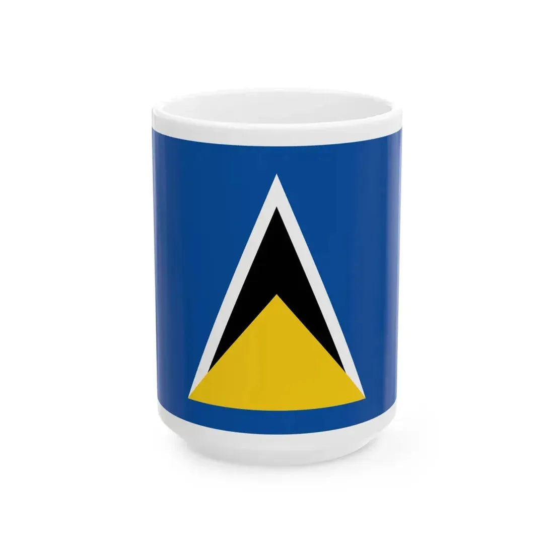 Flag of Saint Lucia 1979 3-2 (Saint Lucia) White Coffee Mug 15oz - Go Mug Yourself