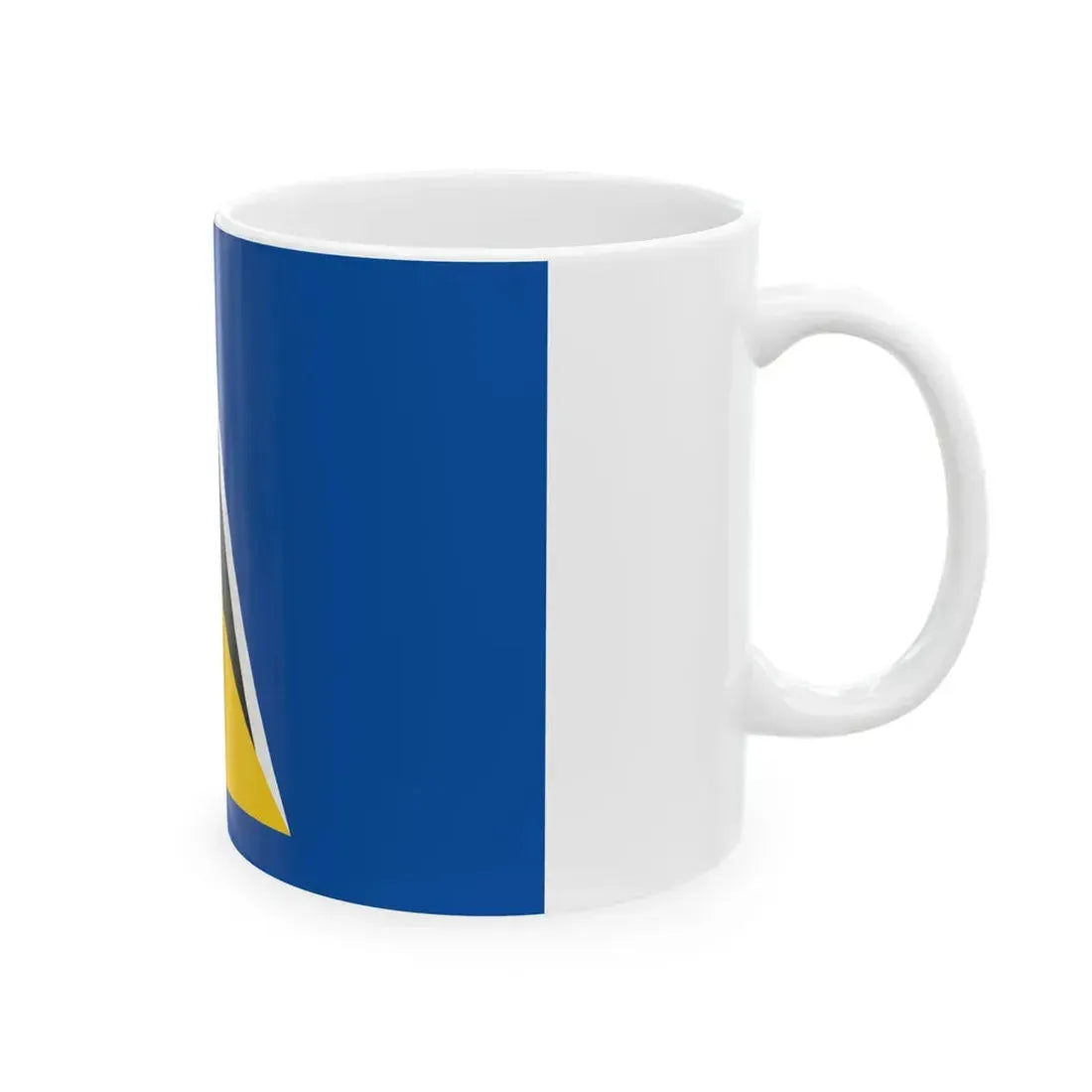 Flag of Saint Lucia 1979 3-2 (Saint Lucia) White Coffee Mug - Go Mug Yourself