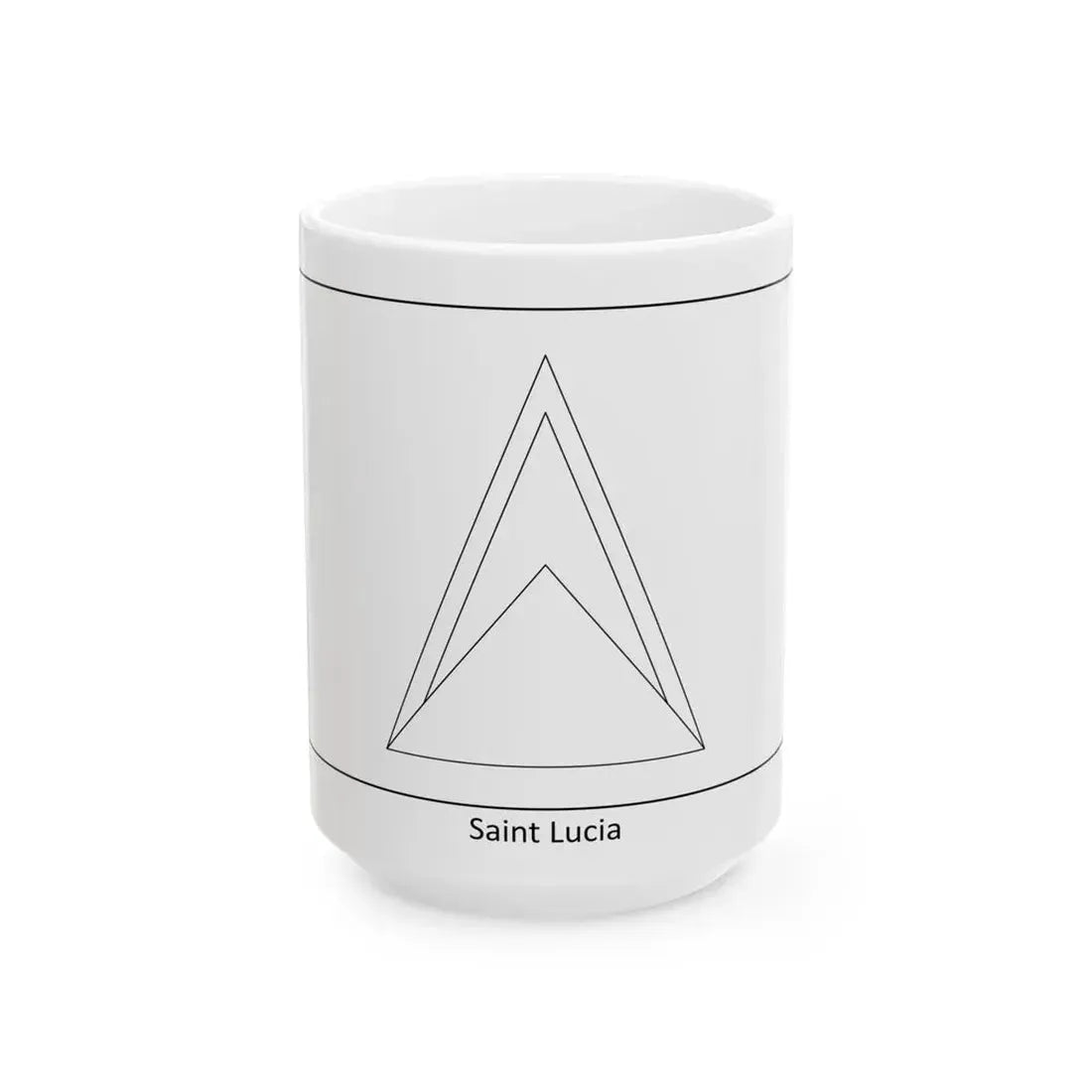 Flag of Saint Lucia colouring page (Saint Lucia) White Coffee Mug 15oz - Go Mug Yourself