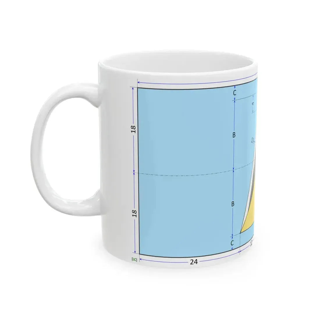 Flag of Saint Lucia construction sheet (Saint Lucia) White Coffee Mug - Go Mug Yourself