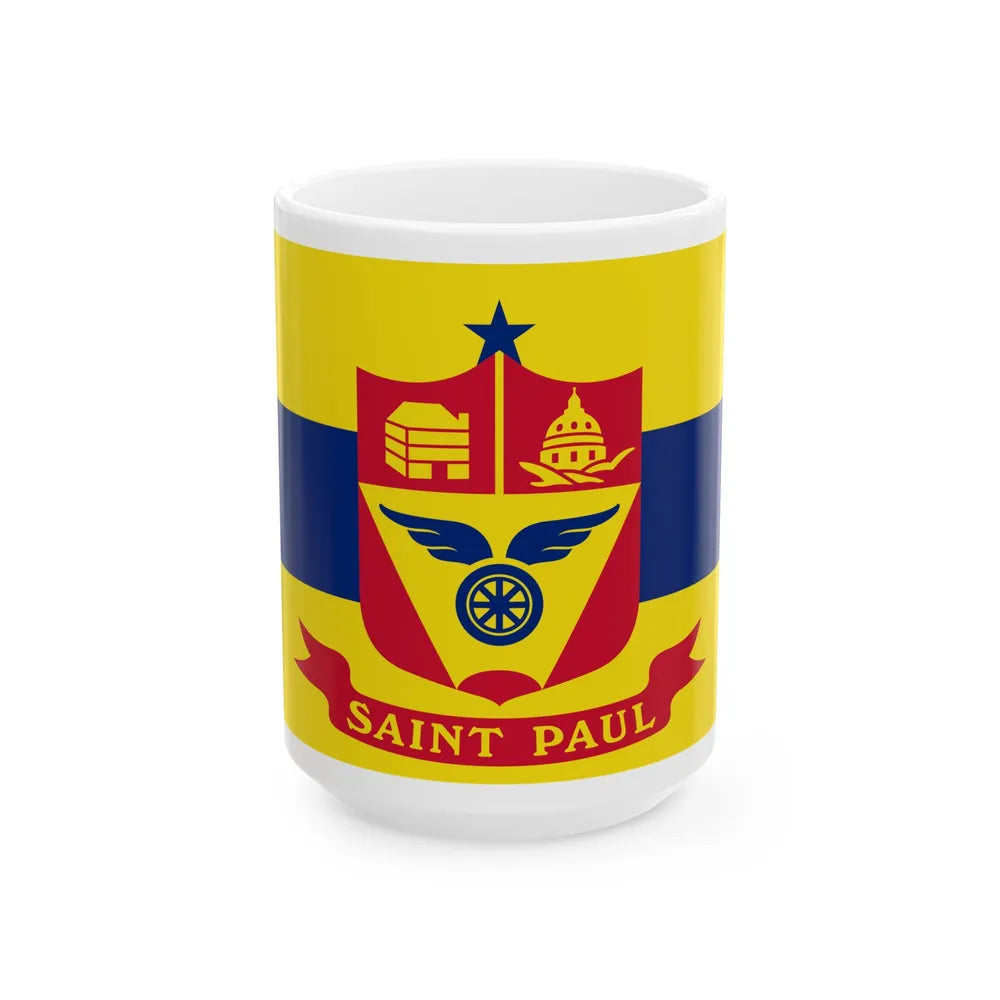 Flag of Saint Paul Minnesota (United States) White Coffee Mug 15oz - Go Mug Yourself