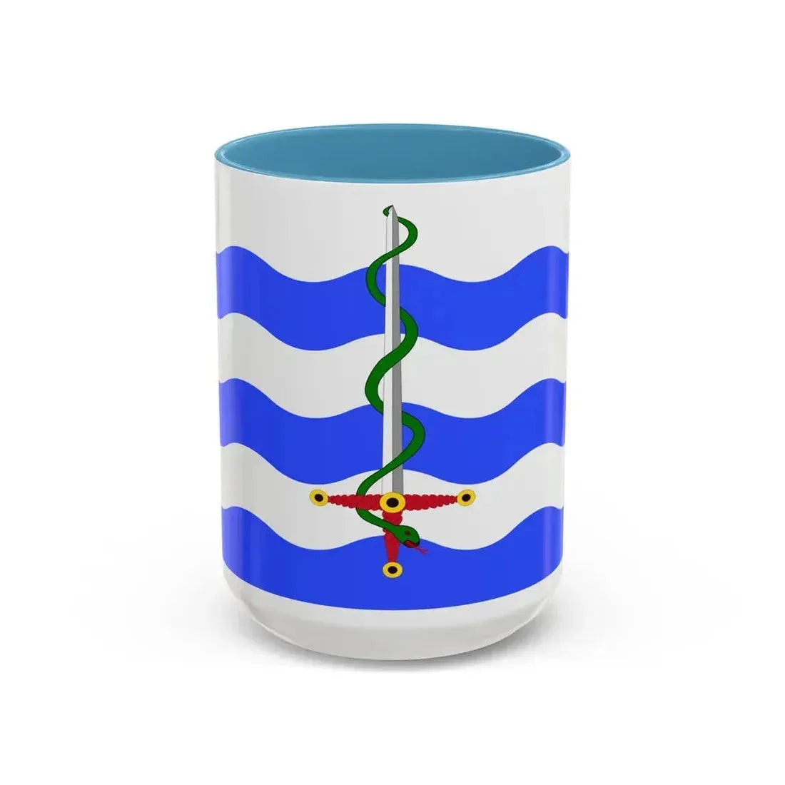 Flag of Saint Paul's Bay Malta - Accent Coffee Mug 15oz Light Blue - Go Mug Yourself