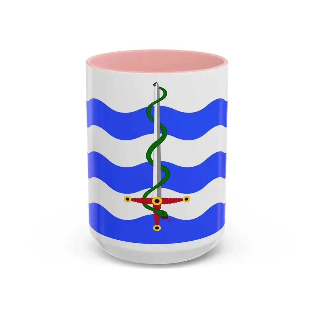 Flag of Saint Paul's Bay Malta - Accent Coffee Mug 15oz Pink - Go Mug Yourself