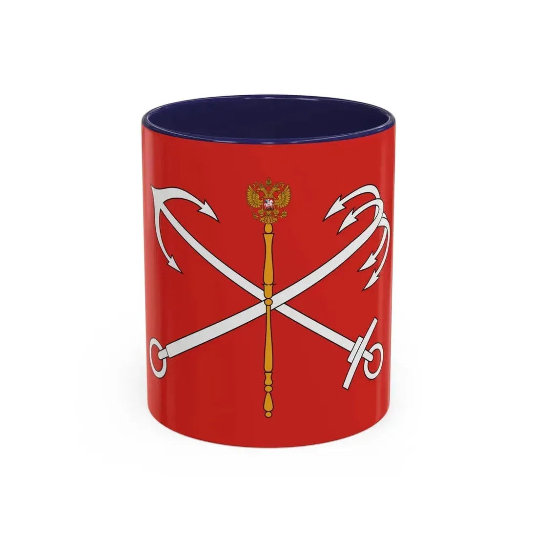 Flag of Saint Petersburg Russia - Accent Coffee Mug 11oz Navy - Go Mug Yourself