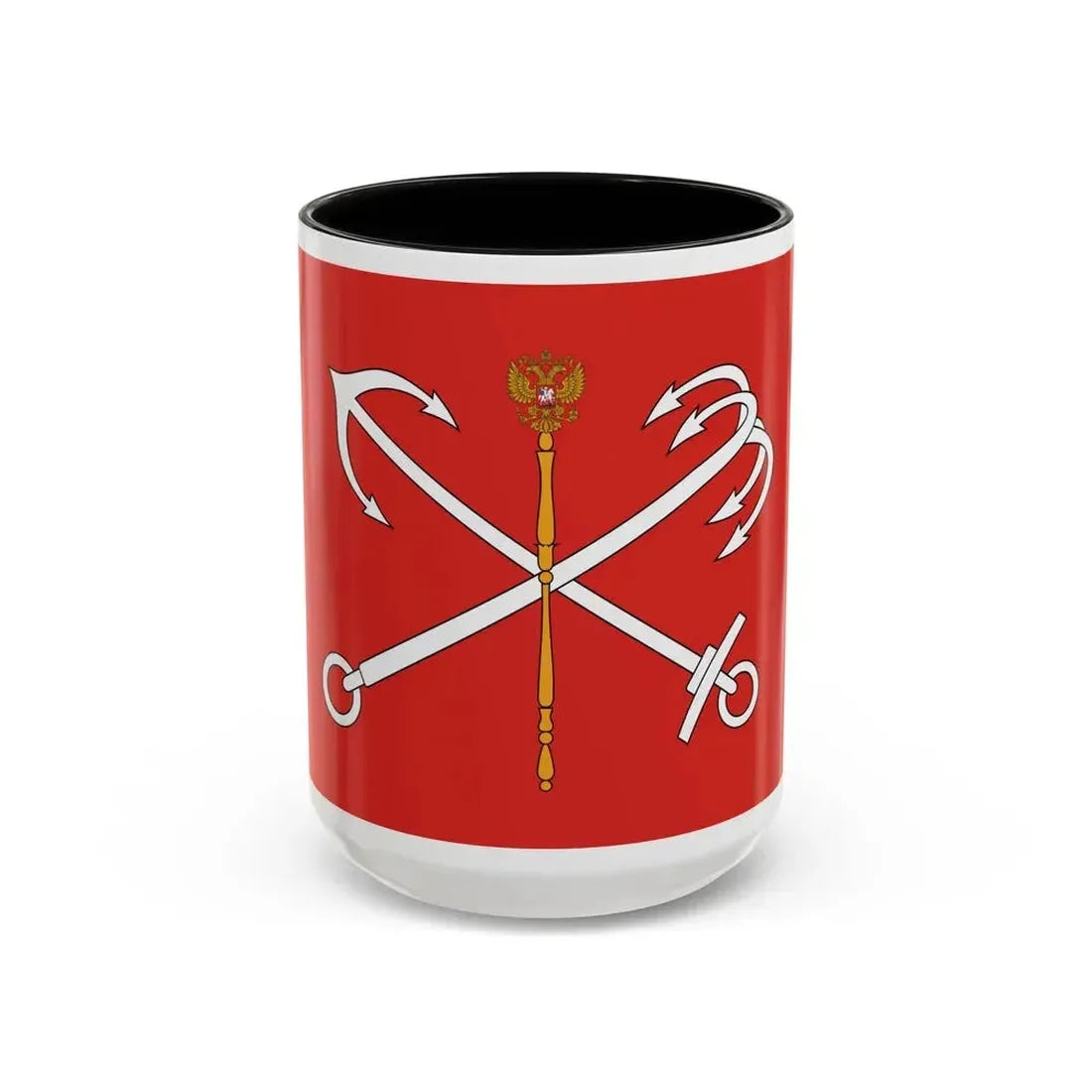 Flag of Saint Petersburg Russia - Accent Coffee Mug 15oz Black - Go Mug Yourself