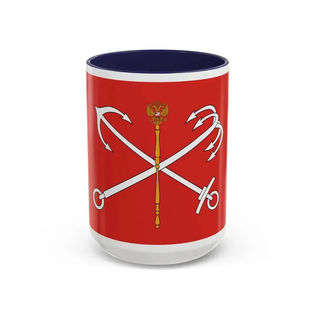 Flag of Saint Petersburg Russia - Accent Coffee Mug 15oz Navy - Go Mug Yourself