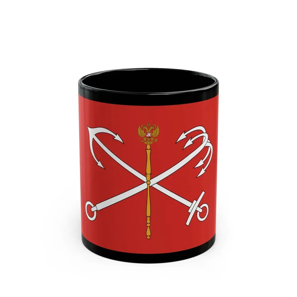 Flag of Saint Petersburg Russia - Black Coffee Mug 11oz - Go Mug Yourself
