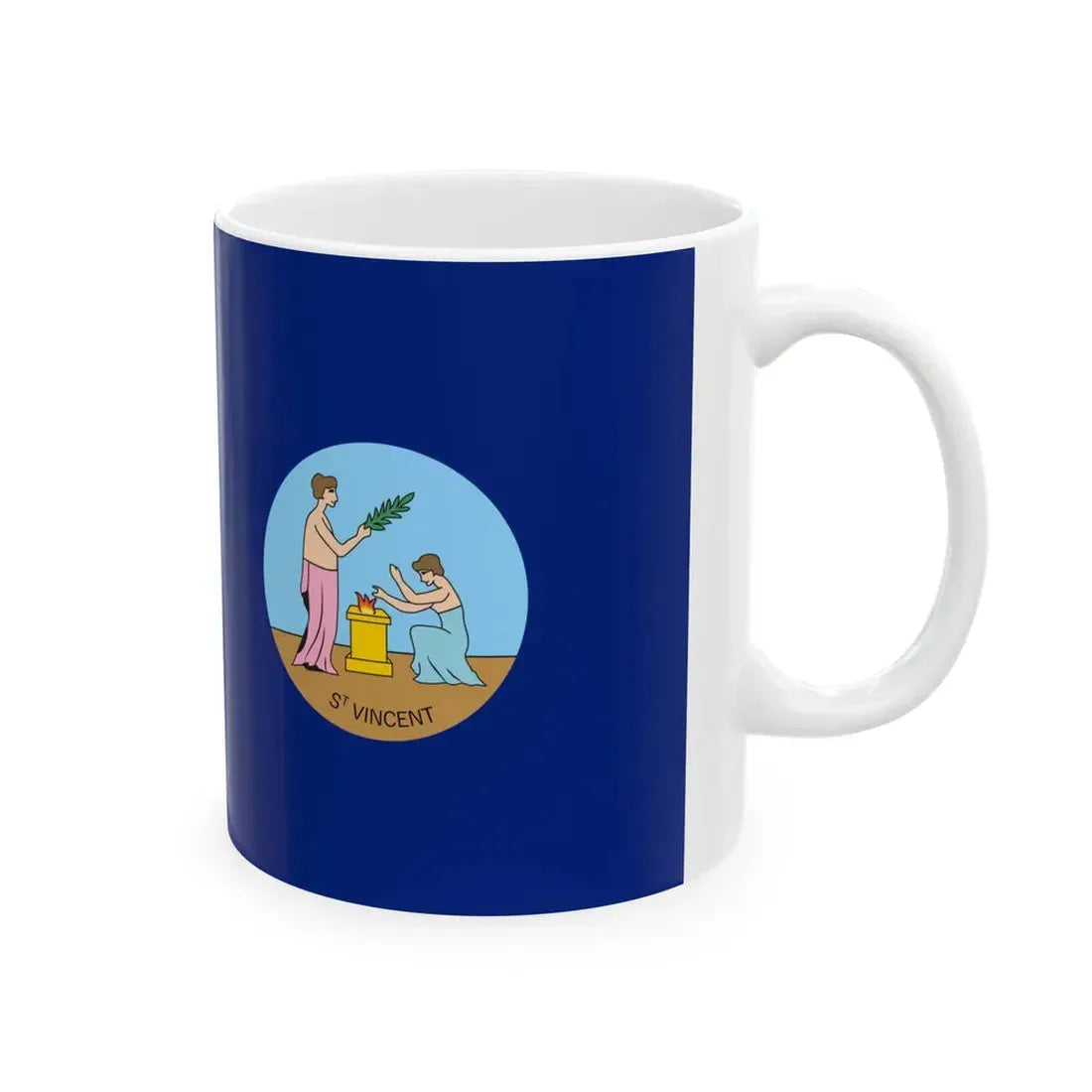Flag of Saint Vincent and the Grenadines 1877-1907 (Saint Vincent and the Grenadines) White Coffee Mug - Go Mug Yourself
