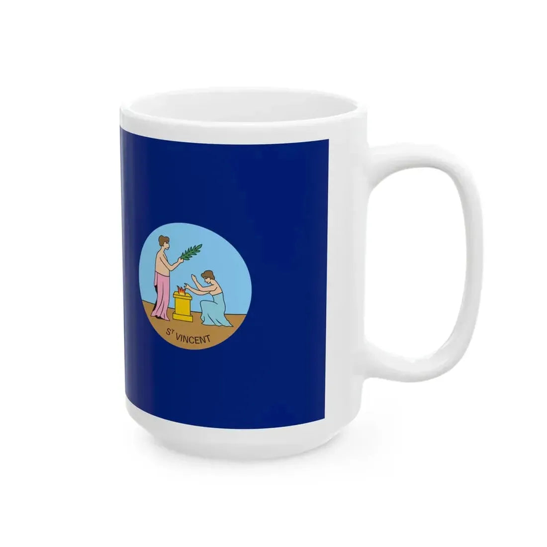 Flag of Saint Vincent and the Grenadines 1877-1907 (Saint Vincent and the Grenadines) White Coffee Mug - Go Mug Yourself