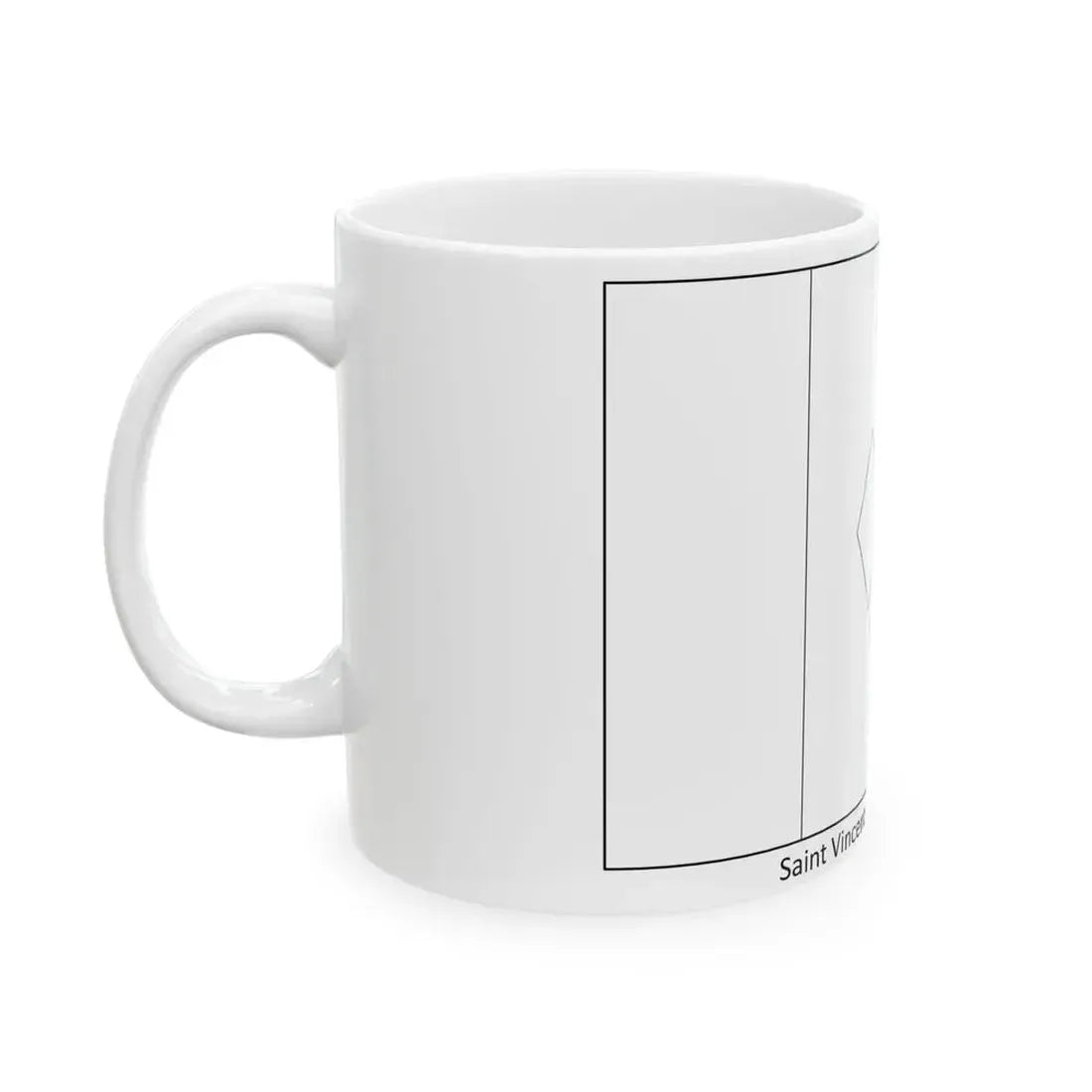 Flag of Saint Vincent and the Grenadines colouring page (Saint Vincent and the Grenadines) White Coffee Mug - Go Mug Yourself