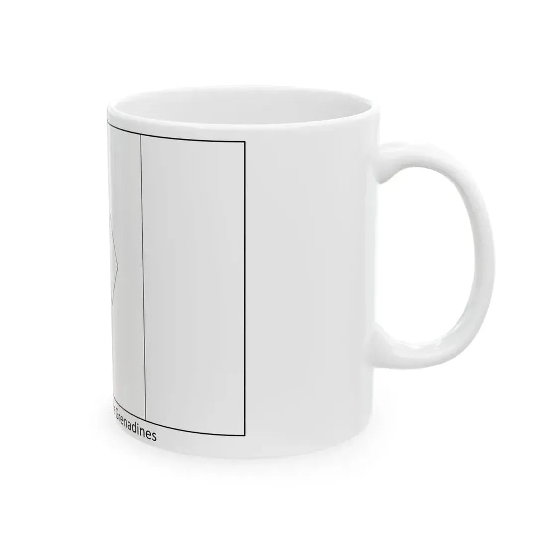 Flag of Saint Vincent and the Grenadines colouring page (Saint Vincent and the Grenadines) White Coffee Mug - Go Mug Yourself