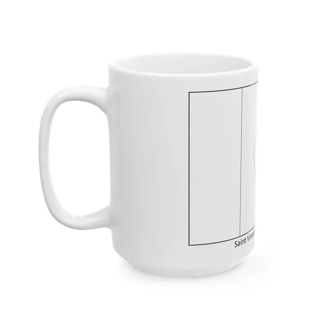 Flag of Saint Vincent and the Grenadines colouring page (Saint Vincent and the Grenadines) White Coffee Mug - Go Mug Yourself