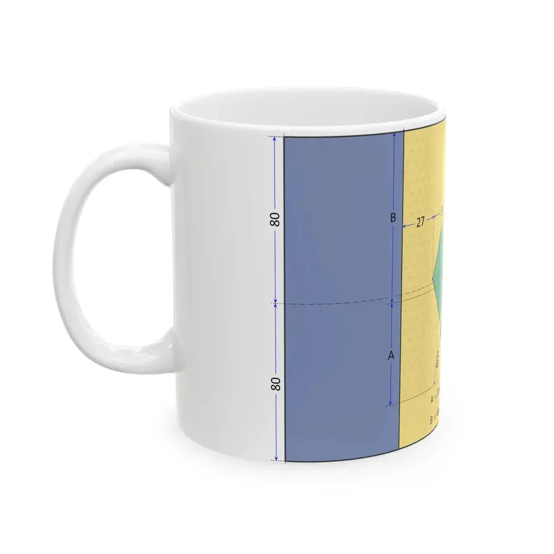 Flag of Saint Vincent and the Grenadines construction sheet (Saint Vincent and the Grenadines) White Coffee Mug - Go Mug Yourself