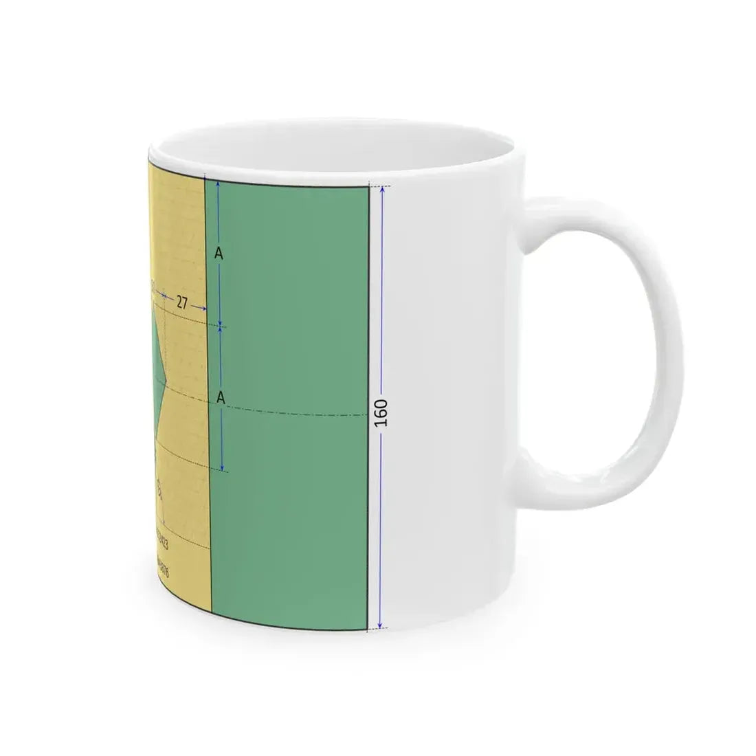 Flag of Saint Vincent and the Grenadines construction sheet (Saint Vincent and the Grenadines) White Coffee Mug - Go Mug Yourself