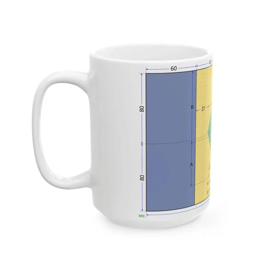 Flag of Saint Vincent and the Grenadines construction sheet (Saint Vincent and the Grenadines) White Coffee Mug - Go Mug Yourself