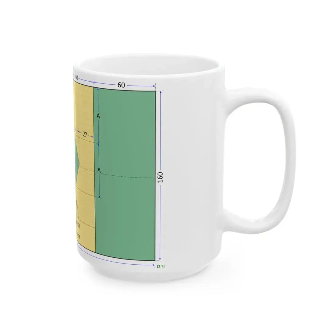 Flag of Saint Vincent and the Grenadines construction sheet (Saint Vincent and the Grenadines) White Coffee Mug - Go Mug Yourself