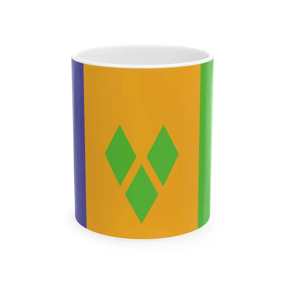Flag of Saint Vincent and the Grenadines WFB 2000 (Saint Vincent and the Grenadines) White Coffee Mug 11oz - Go Mug Yourself