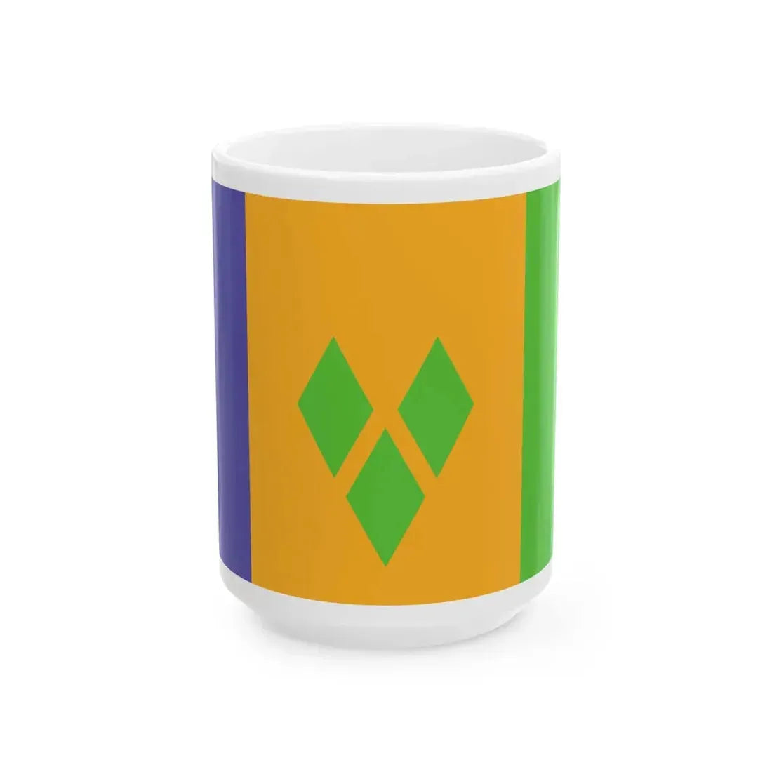 Flag of Saint Vincent and the Grenadines WFB 2000 (Saint Vincent and the Grenadines) White Coffee Mug 15oz - Go Mug Yourself
