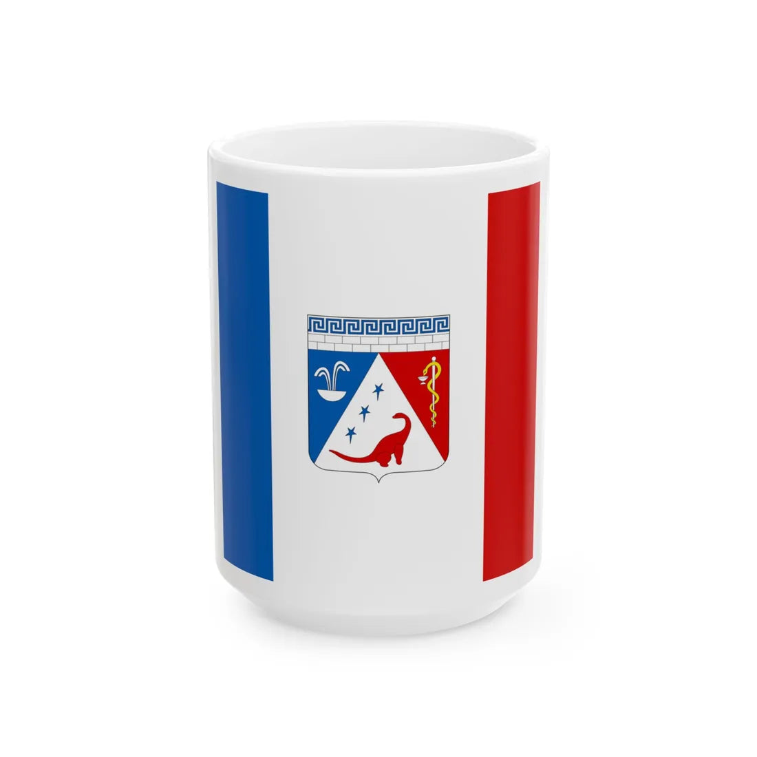 Flag of Saky Crimea Ukraine (Ukraine) White Coffee Mug 15oz - Go Mug Yourself